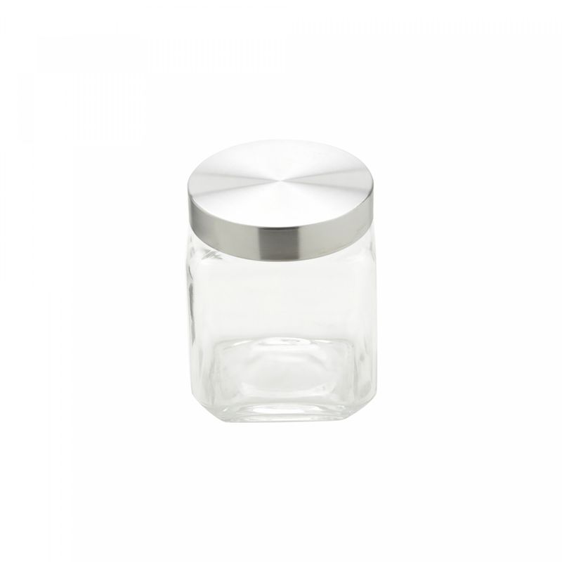 Porta-Mantimento-de-Vidro-com-Tampa-de-Aco-Quadrado-12L-Wolff