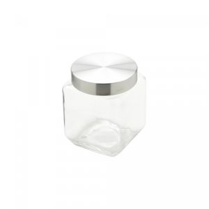 Porta Mantimento de Vidro com Tampa de Aço Quadrado 1,2L - Wolff