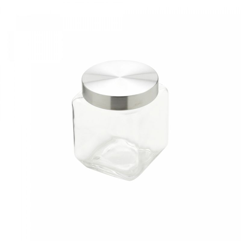 Porta-Mantimento-de-Vidro-com-Tampa-de-Aco-Quadrado-12L-Wolff