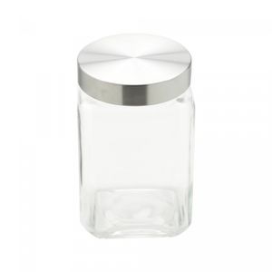 Porta Mantimento de Vidro com Tampa de Aço Quadrado 1,6L - Wolff