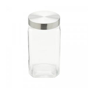 Porta Mantimento de Vidro com Tampa de Aço Quadrado 2L - Wolff