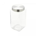 Porta-Mantimento-de-Vidro-com-Tampa-de-Aco-Quadrado-2L-Wolff