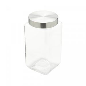 Porta Mantimento de Vidro com Tampa de Aço Quadrado 2L - Wolff