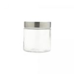 Porta-Mantimento-de-Vidro-com-Tampa-de-Aco-Redondo-880ml-Wolff