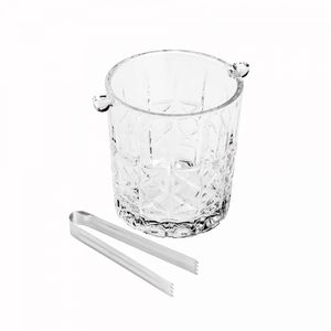 Balde para Gelo de Vidro com Pegador Flor de Lotús 15cm x 13cm x 14cm - Wolff