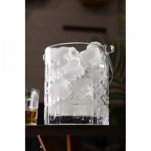 Balde para Gelo de Vidro com Pegador Flor de Lotús 15cm x 13cm x 14cm - Wolff