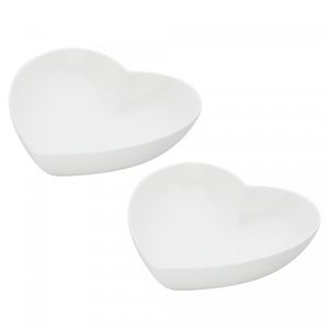 Conjunto 2 Petisqueiras de Porcelana Coração 19cm x 15cm x 6cm - Wolff