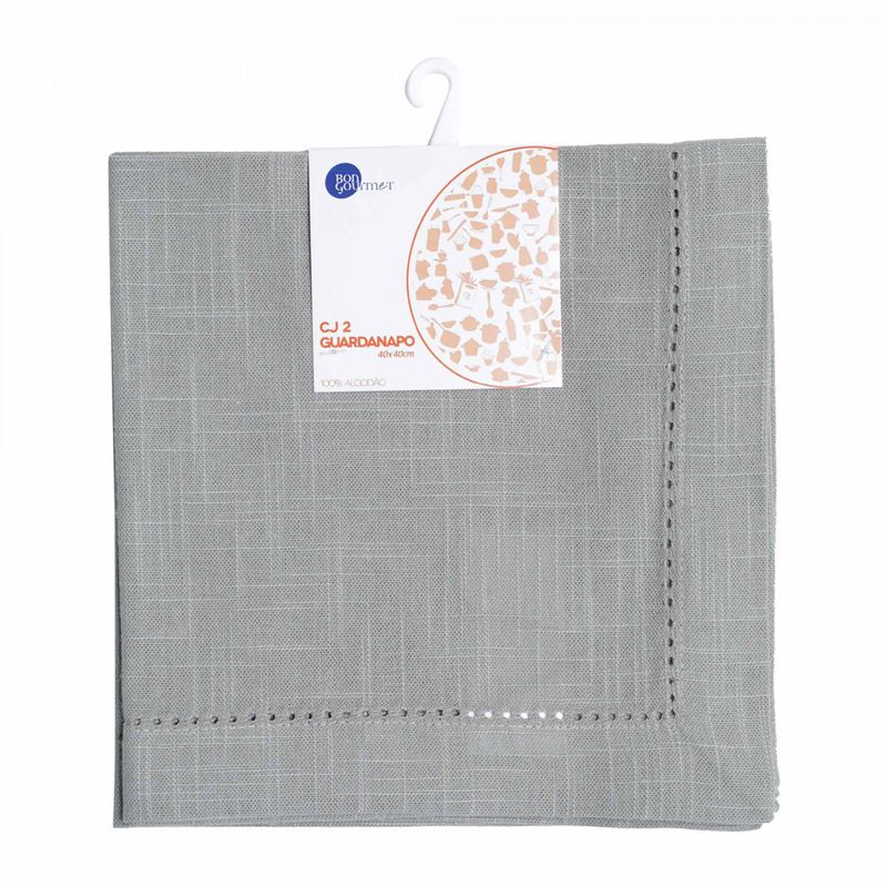 Conjunto-2-Guardanapos-Ponto-Ajour-de-Algodao-Luxo-Cinza-Claro-40cm-x-40cm-Wolff