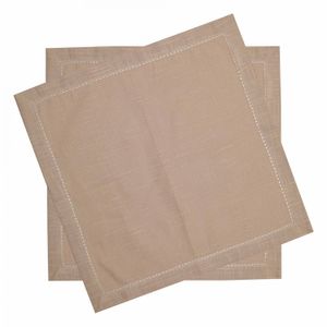 Conjunto 2 Guardanapos Ponto Ajour de Algodão Luxo Taupe 40cm x 40cm - Wolff