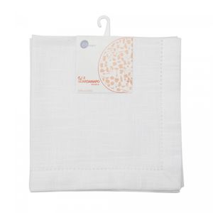 Conjunto 2 Guardanapos Ponto Ajour de Algodão Luxo Branco 40cm x 40cm - Wolff
