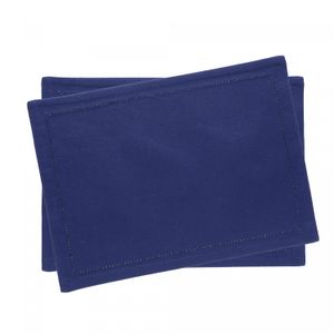 Jogo Americano 2 Peças Ponto Ajourde Algodão Azul Escuro 45cm x 33cm - Wolff