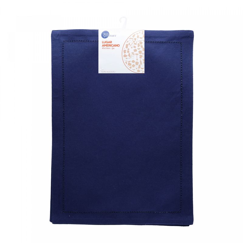 Jogo-Americano-2-Pecas-Ponto-Ajourde-Algodao-Azul-Escuro-45cm-x-33cm-Wolff