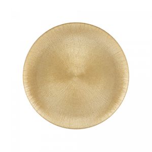 Prato Raso de Cristal Dots Dourado 27cm - Wolff