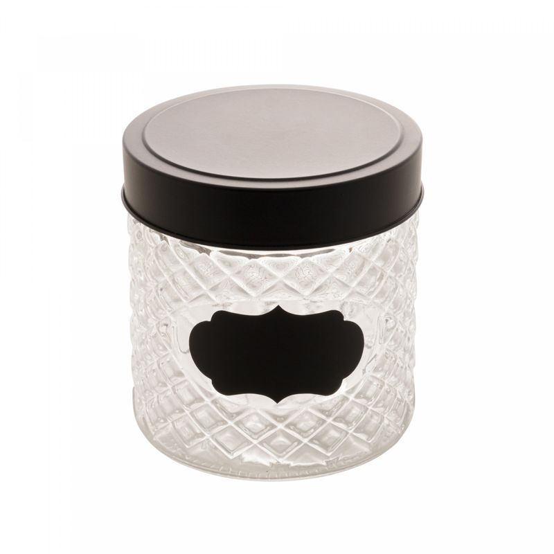 Pote-de-Vidro-com-Tampa-Preta-Label-11cm-x-12cm-860ml-Wolff