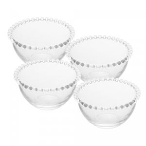 Conjunto 4 Bowls de Cristal Pearl 14cm x 8cm - Wolff