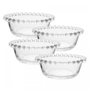 Conjunto 4 Bowls de Cristal Pearl 12cm x 4cm - Wolff