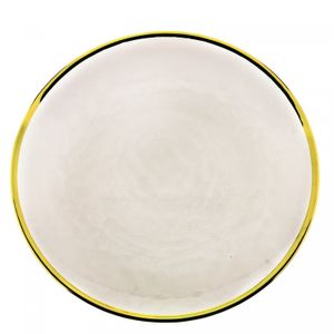 Prato para Sobremesa de Cristal com Borda Dourado Agate 21cm - Wolff