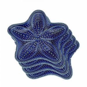 Conjunto 4 Estrelas Decorativas de Cerâmica Ocean Azul 15cm - Wolff