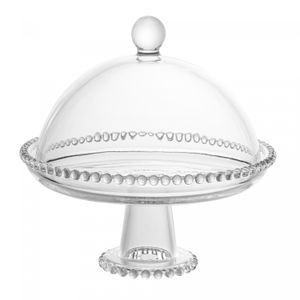 Prato de Cristal com Pé e Tampa Pearl 20cm x 18cm - Wolff