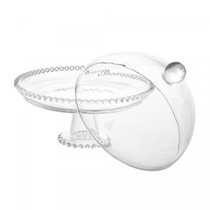 Prato de Cristal com Pé e Tampa Pearl 20cm x 18cm - Wolff