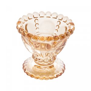 Porta Vela de Vidro Pearl Âmbar Metalizado 8cm x 8cm - Wolff