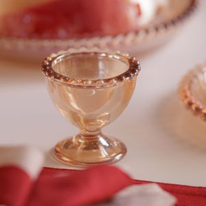 Conjunto 6 Porta Ovos de Cristal Pearl Âmbar Metalizado 6cm x 6cm - Wolff
