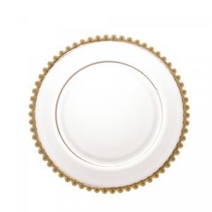 Prato de Cristal com Borda Dourada Pearl 28cm - Wolff