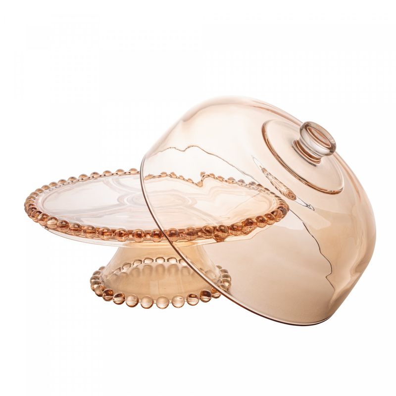 Prato-para-Bolo-de-Cristal-com-Pe-e-Tampa-Pearl-Ambar-Metalizado-31cm-x-25cm-Wolff