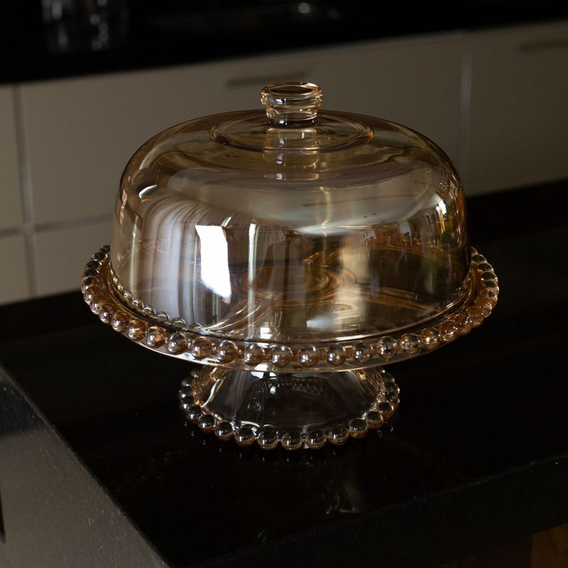 Prato-para-Bolo-de-Cristal-com-Pe-e-Tampa-Pearl-Ambar-Metalizado-31cm-x-25cm-Wolff