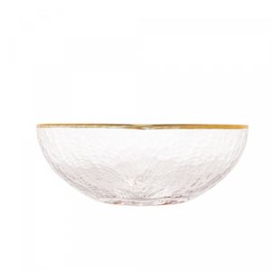 Bowl de Vidro com Borda Dourada Heart 15cm x 14cm x 6cm - Wolff