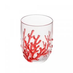 Conjunto 6 Copos Baixos de Acrílico Coral Vermelho 465ml - Wolff