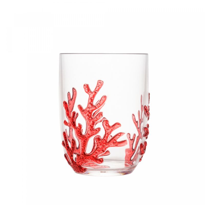 Conjunto-6-Copos-Baixos-de-Acrilico-Coral-Vermelho-465ml-Wolff