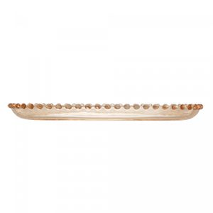 Travessa Oval de Cristal Pearl Âmbar Metalizado 30cm x 15cm x 2cm - Wolff