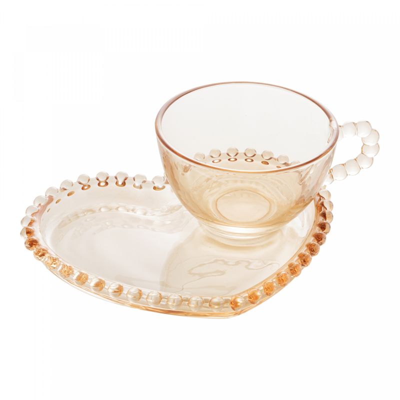 Xicara-de-Cha-de-Cristal-com-Prato-Coracao-Pearl-Ambar-Metalizado-180ml-Wolff