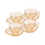 Conjunto-4-Xicaras-de-Cha-de-Cristal-com-Pires-Coracao-Pearl-Ambar-Metalizado-180ml-Wolff