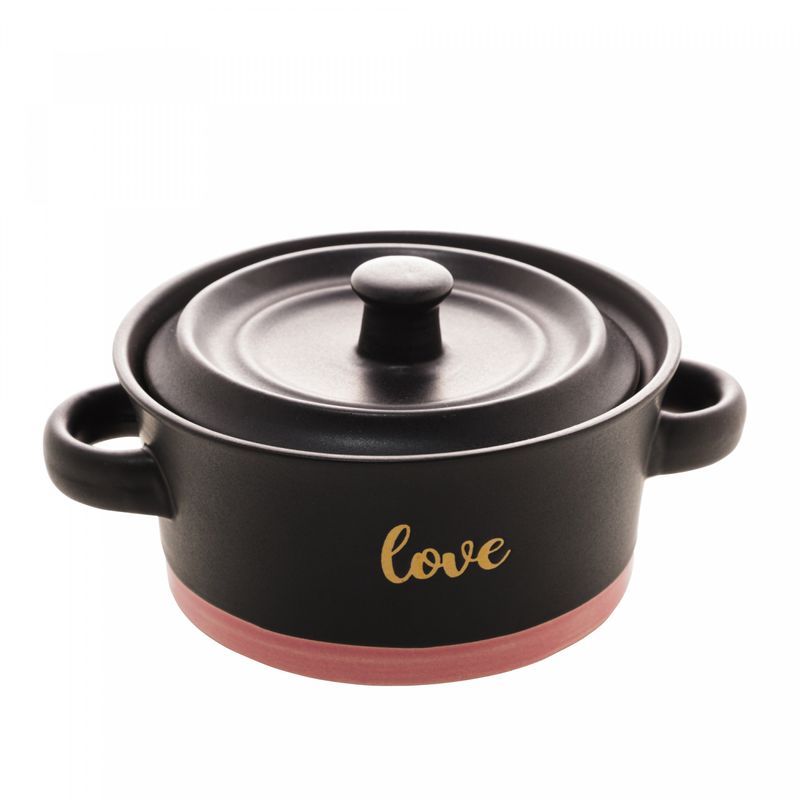 Mini-Cacarola-de-Ceramica-Love-Preto-Matt-Rosa-165cm-x-125cm-x-85cm-Wolff