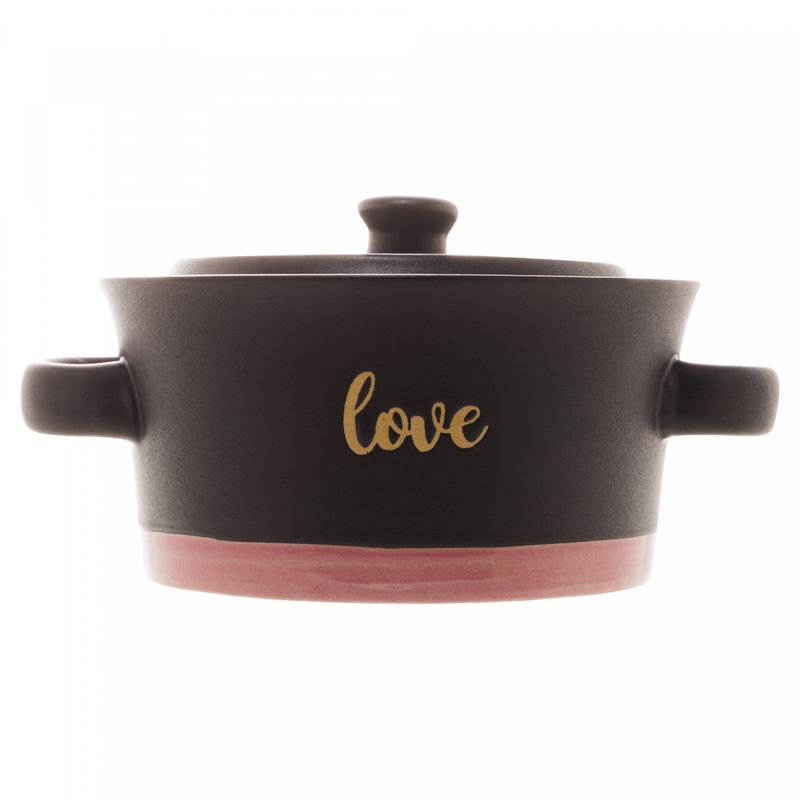 Mini-Cacarola-de-Ceramica-Love-Preto-Matt-Rosa-165cm-x-125cm-x-85cm-Wolff