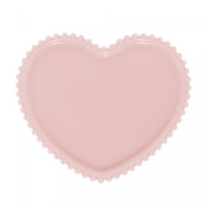 Prato Coração de Porcelana Beads Rose 25cm x 22cm x 2cm - Wolff