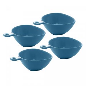 Conjunto 4 Bowls de Porcelana Nórdica Azul 14cm x 12cm x 6cm - Wolff
