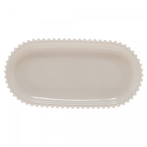 Travessa Oval de Porcelana Beads Branco 24m x 12cm x 2,5cm - Wolff