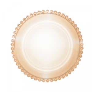Sousplat de Cristal Daisy Âmbar Metalizado 32cm - Wolff