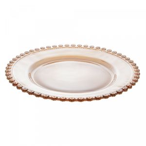 Sousplat de Cristal Daisy Âmbar Metalizado 32cm - Wolff