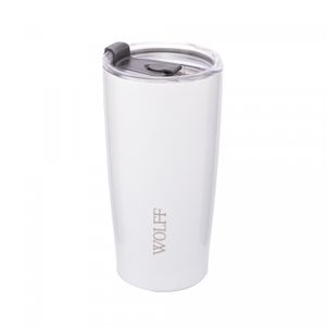 Copo Térmico de Aço Inox Parede Dupla com Tampa Branco 600ml - Wolff
