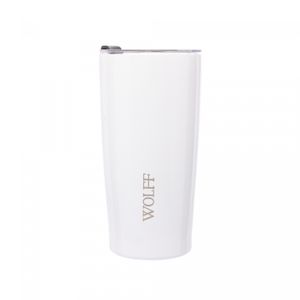 Copo Térmico de Aço Inox Parede Dupla com Tampa Branco 600ml - Wolff