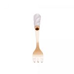 Conjunto-4-Garfos-para-Aperitivo-de-Aco-Inox-Dourado-com-Cabo-de-Ceramica-Branco-Wolff