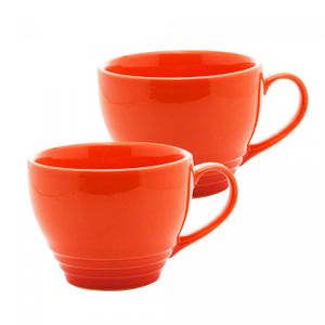 Conjunto 2 Canecas de Cerâmica Retrô Laranja 350ml - Wolff