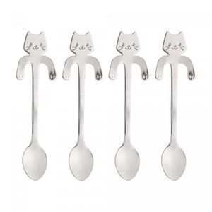 Conjunto 4 Colheres de Chá de Aço Inox Cat Prata - Wolff