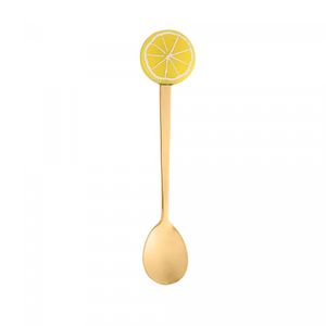 Conjunto 4 Colheres de Chá de Aço Inox Fruit Dourado - Wolff