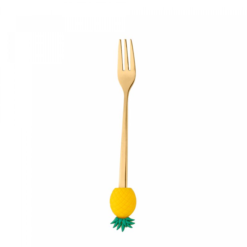 Conjunto-4-Garfos-de-Aco-Inox-para-Aperitivo-Fruit-Dourado-Wolff