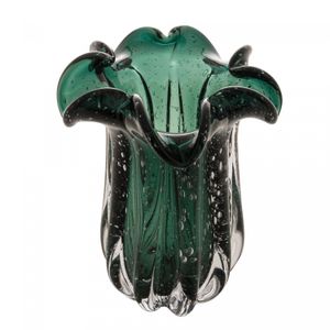 Vaso de Vidro Italy Verde Esmeralda 18cm x 21cm - Wolff